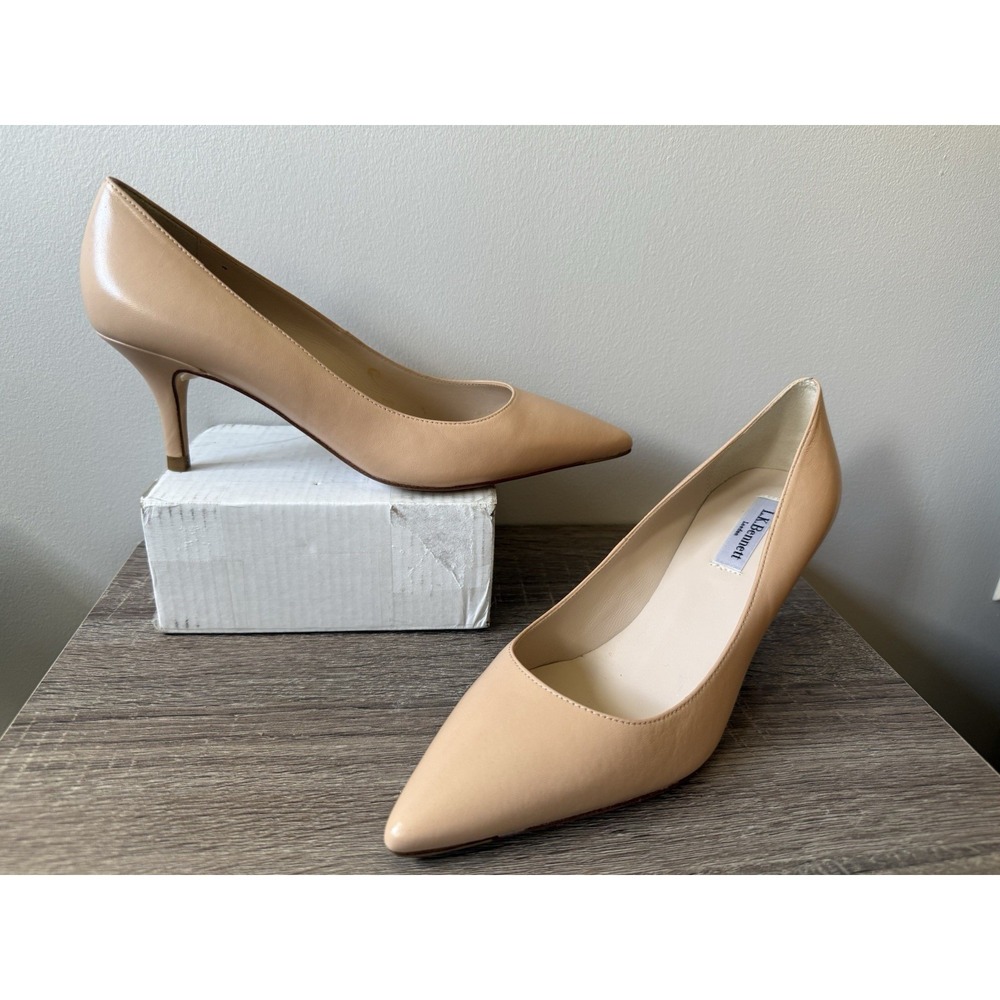 L K Bennett Nude Beige Florisa Kitten Heel Shoes Pumps Heels Sz 39 US 8.5  NWOB‎